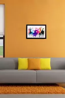 Abstract Colorful Women Matt Textured UV Art Painting