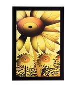Golden Floral Matt Textured UV Art Painting