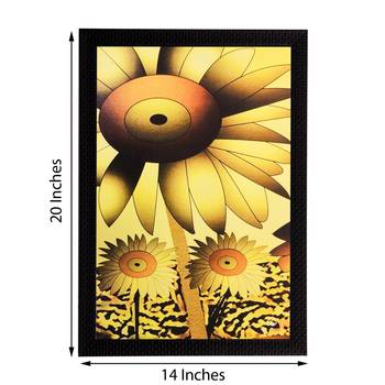 Golden Floral Matt Textured UV Art Painting 3
