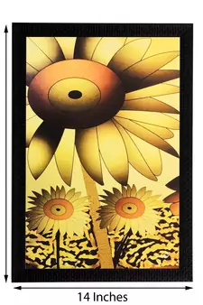 Golden Floral Matt Textured UV Art Painting