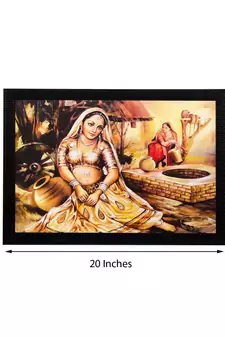 Village Woman Matt Textured UV Art Painting