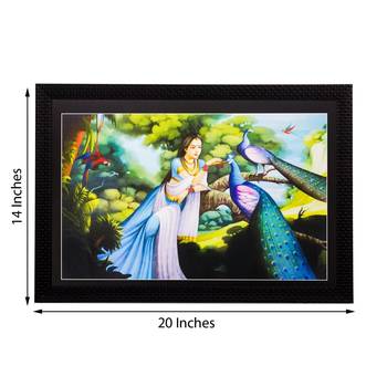 Lady and Peacock Matt Textured UV Art Painting 3