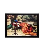 Lady and Peacock Matt Textured UV Art Painting