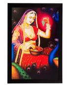 Beautiful Lady Matt Textured UV Art Painting