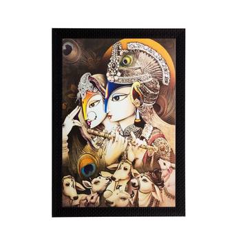 Radha Krishna Matt Textured UV Art Painting 1