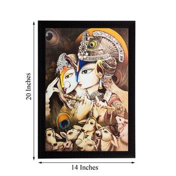 Radha Krishna Matt Textured UV Art Painting 3