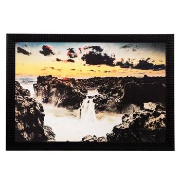 Stone and Waterfall View Matt Textured UV Art Painting 1