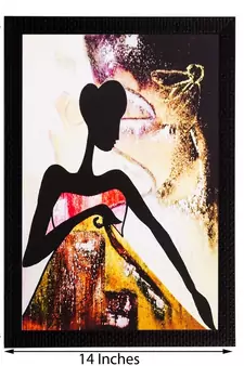 Abstract Girl Matt Textured UV Art Painting
