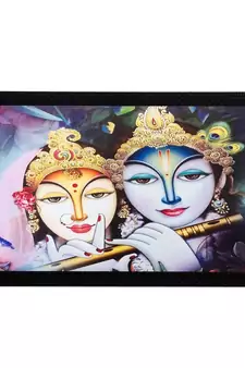 Radha Krishna Matt Textured UV Art Painting