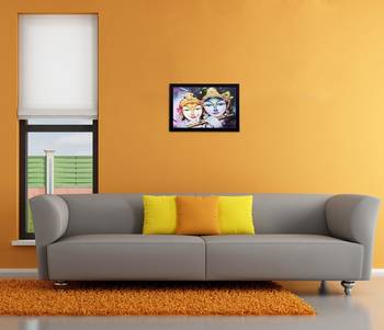 Radha Krishna Matt Textured UV Art Painting 2