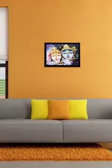 Radha Krishna Matt Textured UV Art Painting