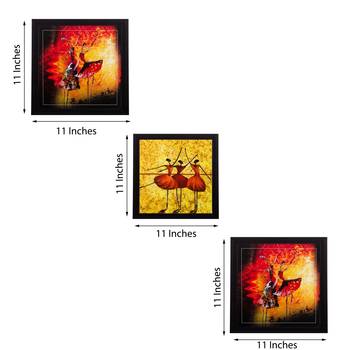 Set of 3 Dancing Girls Matt Textured UV Art Painting 2