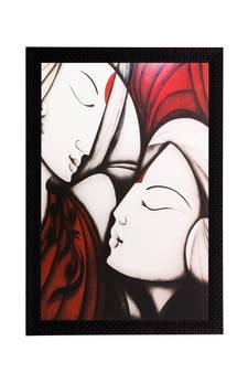 Abstract Radha Krishna Matt Textured UV Art Painting