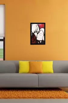 Abstract Radha Krishna Matt Textured UV Art Painting