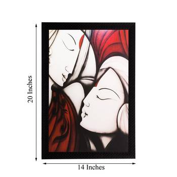 Abstract Radha Krishna Matt Textured UV Art Painting 3