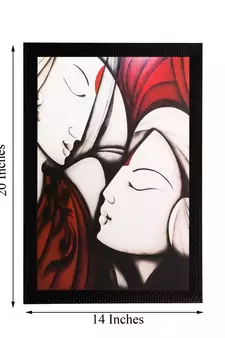 Abstract Radha Krishna Matt Textured UV Art Painting