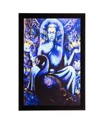 Bluish Lord Buddha Matt Textured UV Art Painting