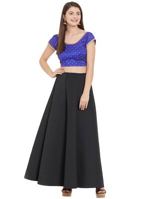 Royal Blue Art Silk Art Silk Ready-Made Saree Blouse 2
