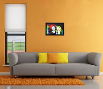 Radha Krishna Matt Textured UV Art Painting 2