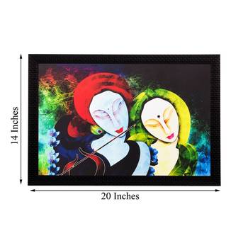 Radha Krishna Matt Textured UV Art Painting 3