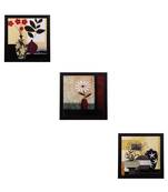 Set of 3 Botanical Floral Matt Textured UV Art Painting