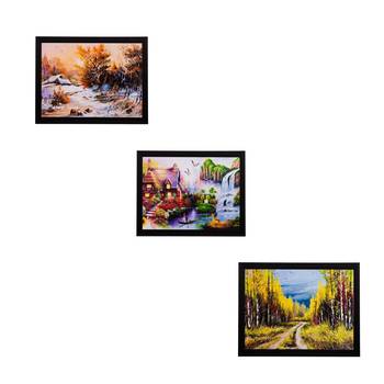 Set of 3 Nature Scenary Matt Textured UV Art Painting 1