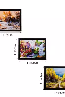 Set of 3 Nature Scenary Matt Textured UV Art Painting