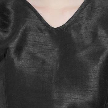 Black Art Silk Ready-Made Saree Blouse 4