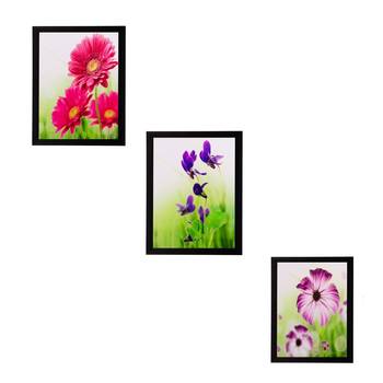 Set of 3 Floral Matt Textured UV Art Painting 1