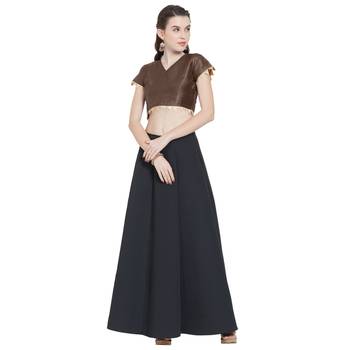 Brown Art Silk Ready-Made Saree Blouse 2