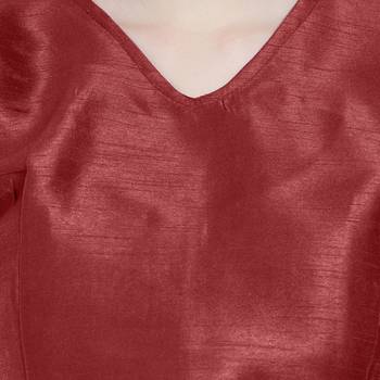 Maroon Art Silk Ready-Made Saree Blouse 4