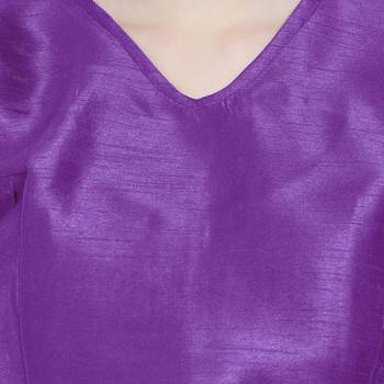 Purple Art Silk Ready-Made Saree Blouse 4