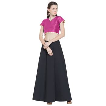 Pink Art Silk Ready-Made Saree Blouse 3