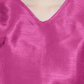Pink Art Silk Ready-Made Saree Blouse 4