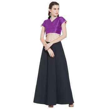Wine Art Silk Ready-Made  Saree Blouse 2