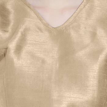 Beige Art Silk Ready-Made Saree Blouse 4