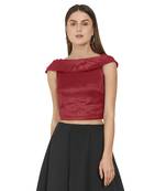 Maroon Art Silk Ready-Made Saree Blouse