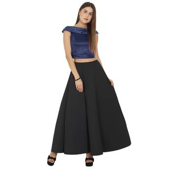 Navy Blue Art Silk Ready-Made Saree Blouse 2