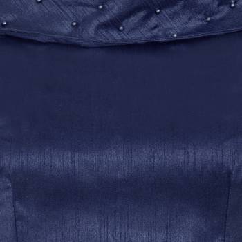 Navy Blue Art Silk Ready-Made Saree Blouse 4