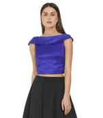 Royal Blue Art Silk Ready-Made Saree Blouse