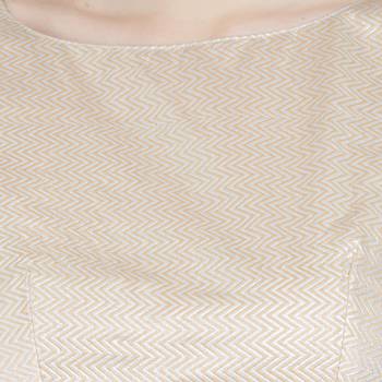 Cream Art Silk Ready-Made Saree Blouse 4