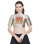 Offwhite Art Silk Ready-Made Saree Blouse