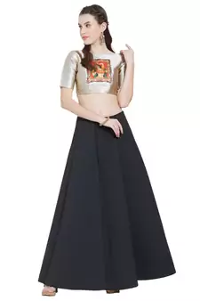 Offwhite Art Silk Ready-Made Saree Blouse