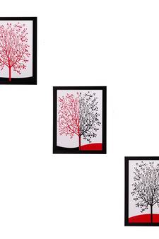 Set of 3 Abstract Tree Matt Textured UV Art Painting