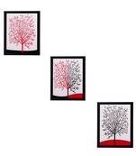 Set of 3 Abstract Tree Matt Textured UV Art Painting