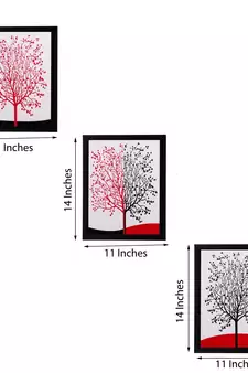 Set of 3 Abstract Tree Matt Textured UV Art Painting