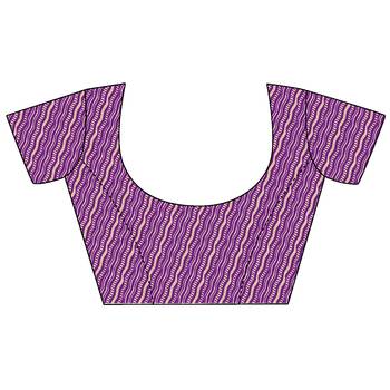 Purple printed georgette saree with blouse 4