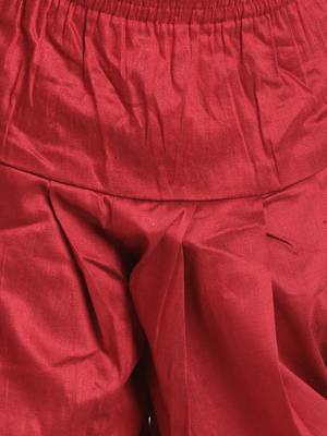  Maroon And Rose Gold Silk Blend Jacket, Kurta And Dhoti Set 5