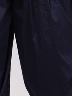  Navy Blue And Gold Silk Blend Jacket, Kurta And Dhoti Set 5