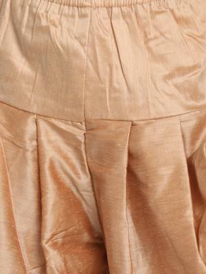 Boys Bronze And Gold Silk Blend Kurta And Dhoti Set 5